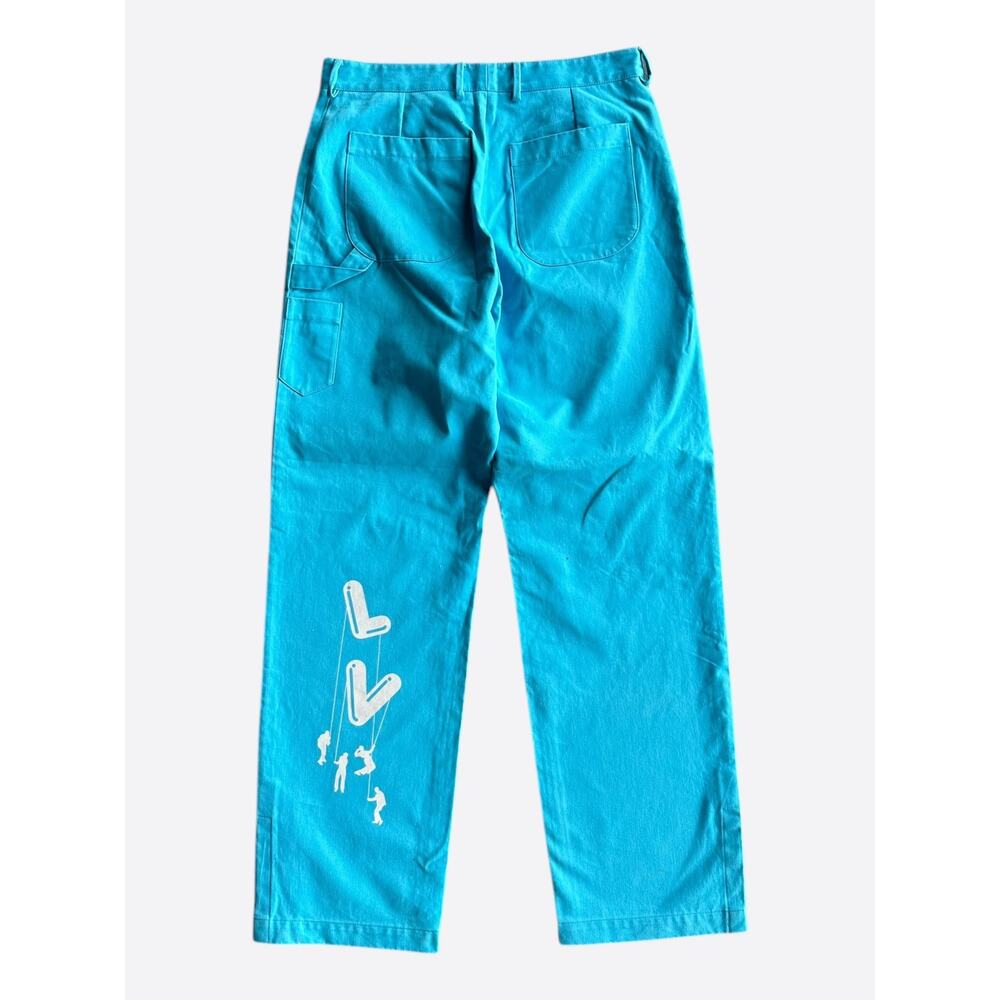 Louis Vuitton Blue & White Floating Men Carpenter Pants